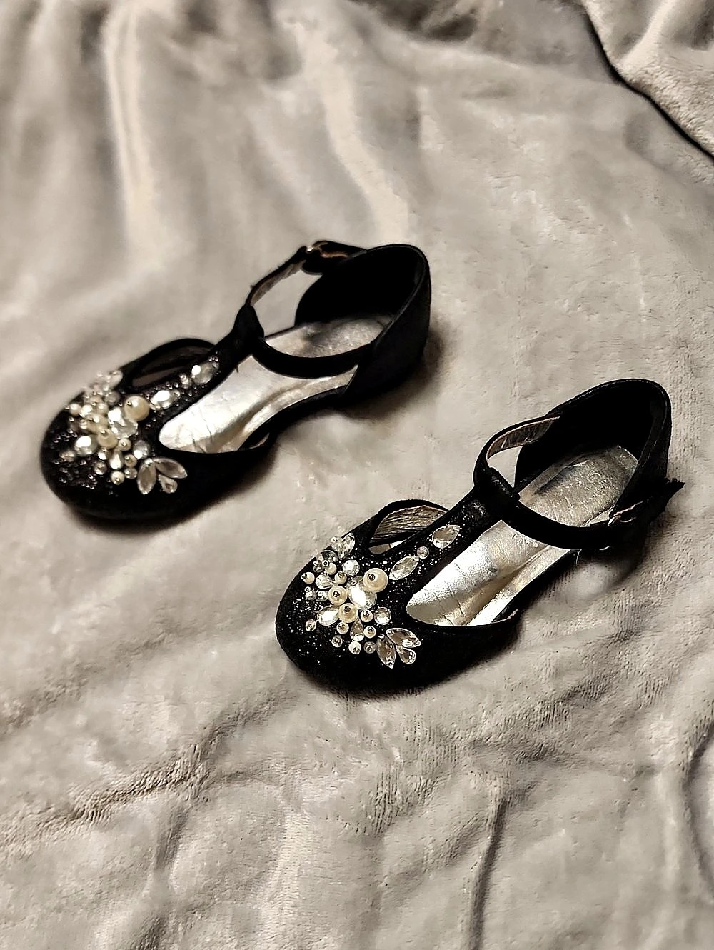 Dream Pairs Girls Rhinestone Ballet Flat Shoes Black Girls US 10